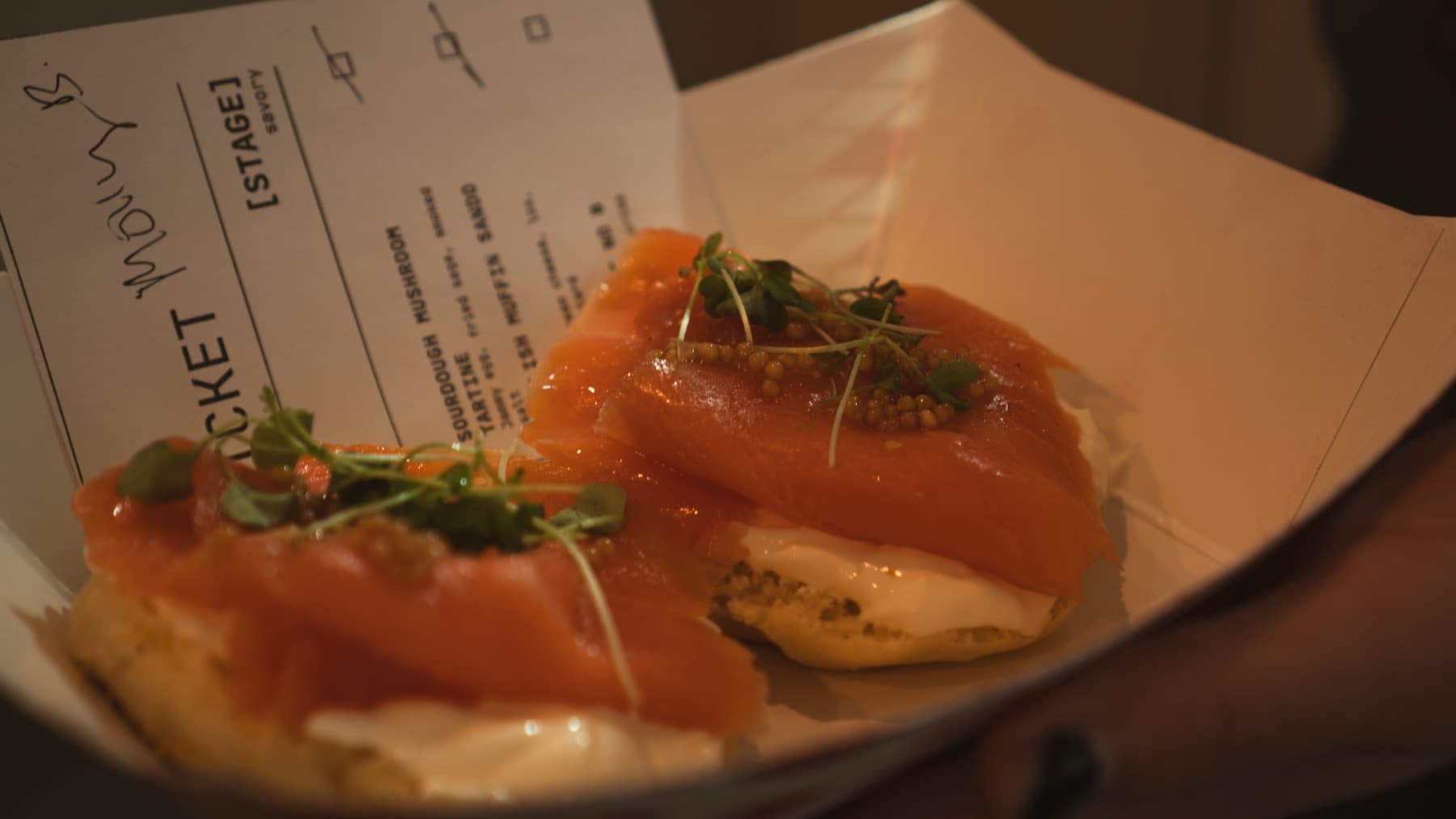 Smoked salmon toast with micros